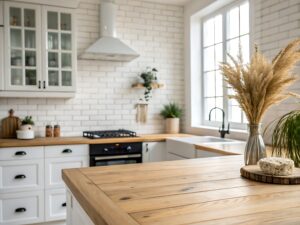 kitchen with closeup of counter