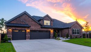 a luxurious brick house