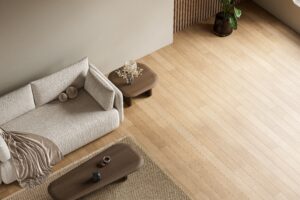 top view of modern minimalist living room