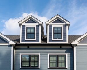 close up of home with new siding