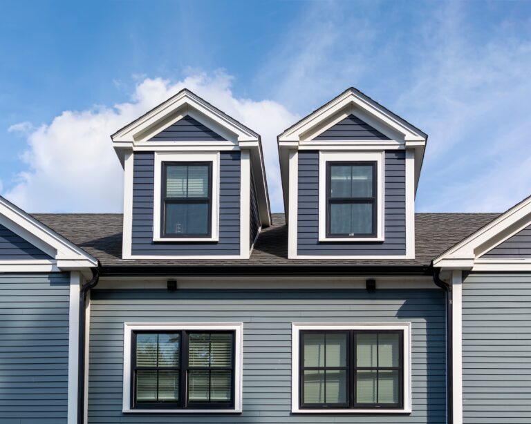 close up of home with new siding